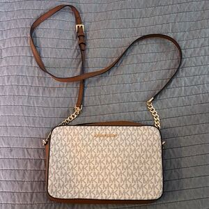Michael Kors Tan and Cream Crossbody Bag